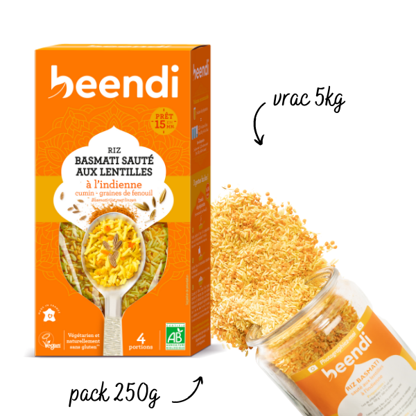 beendi RIZ BASMATI sauté AUX LENTILLES à l'indienne*
